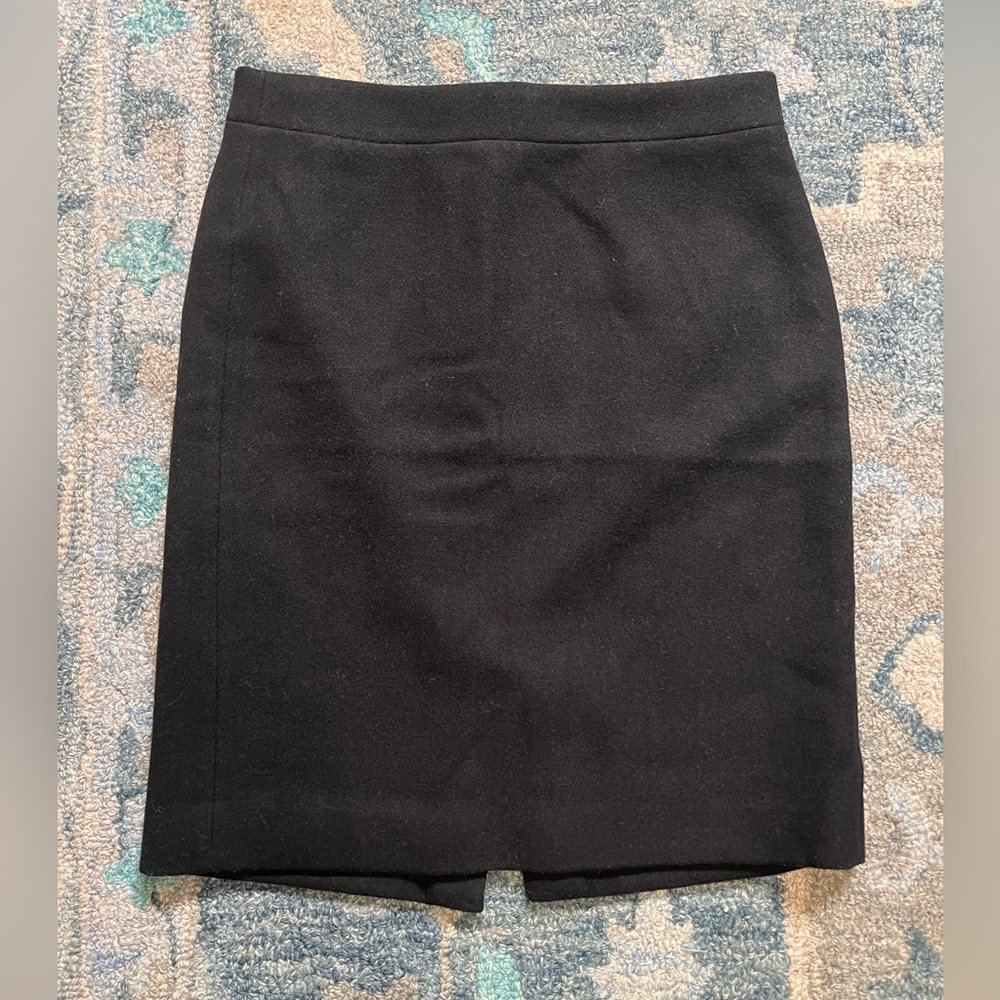 J Crew Mercantile Womens Wool Blend Pencil Skirt Size 0 Black